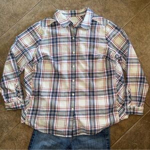 Excellent J.Jill Plaid Button Down Shirt